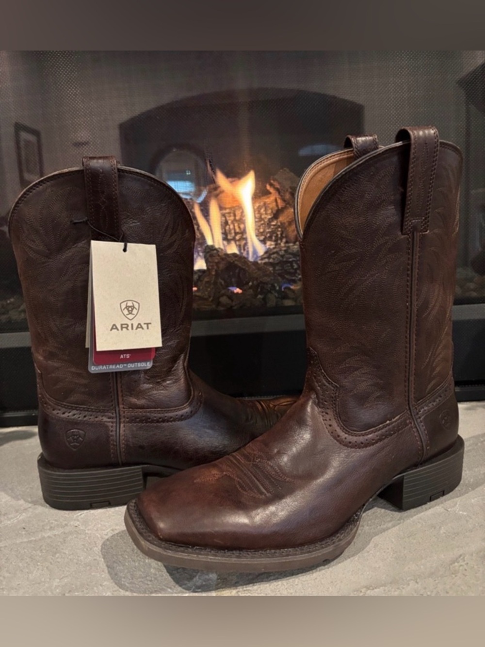 Ariat Sport Western Wide Square Toe, burnished chocolate, Leather,ATS,duratead